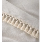 Organik Ham Keten Ham Ponponlu Masa Örtüsü