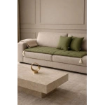 Luxury Keten Koltuk Pedi / Şiltesi [Kırlentli] - Haki