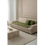 Luxury Keten Koltuk Pedi / Şiltesi [Kırlentli] - Haki