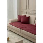 Luxury Keten Koltuk Pedi / Şiltesi [Kırlentli] - Bordo