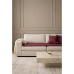 Luxury Keten Koltuk Pedi / Şiltesi [Kırlentli] - Bordo