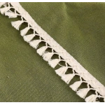 Premium Keten Haki Ponponlu Masa Örtüsü