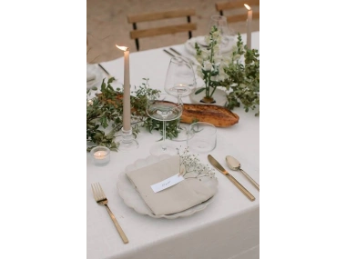 Bej Keten Masa Örtüsü - Doğal & Şık Masa Örtüsü Modeli 110x160 cm