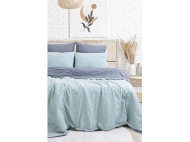 Tek Kişilik %100 Pamuk Ranforce Nevresim Takımı – 160x220 cm Açık Mavi Lastikli Çarşaflı