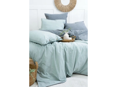 Tek Kişilik %100 Pamuk Ranforce Nevresim Takımı – 160x220 cm Açık Mavi Lastikli Çarşaflı
