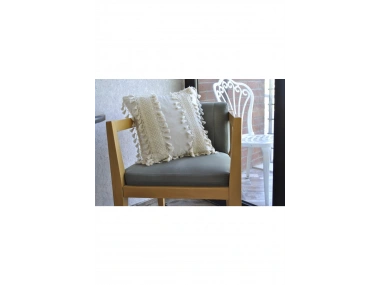 Özel Tasarım Ham Kalın Dantelli Tekli Keten Kırlent Kırlent Kılıfı 43*43