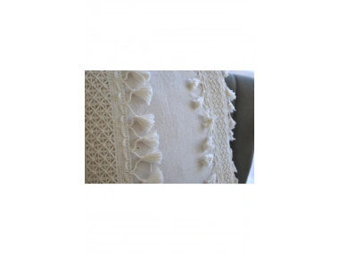 Özel Tasarım Ham Kalın Dantelli Tekli Keten Kırlent Kırlent Kılıfı 43*43