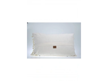 Özel Tasarım Runner Dantelli Keten Krem Kırlent Kılıfı 35x55