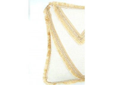 Özel Tasarım Tekli Keten Krem Kırlent Kılıfı 43x43