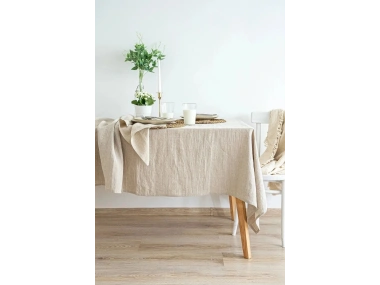 Organik Ham Keten Krem Masa Örtüsü