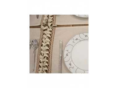 6lı Keten Amerikan Servis Seti 35x55