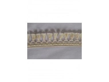 Beyaz Pamuk Keten Tek Kişilik Mozaik Ponponlu (yedek Yastıklı) Nevresim Takımı