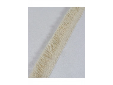 Beyaz Pamuk Keten Çoklu Püsküllü Tek Kişilik Nevresim Takımı (1 Yedek Yastıklı)