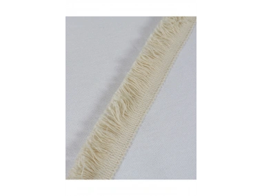 Beyaz Pamuk Keten Çoklu Püsküllü Çift Kişilik Nevresim Takımı (2 Yedek Yastıklı)