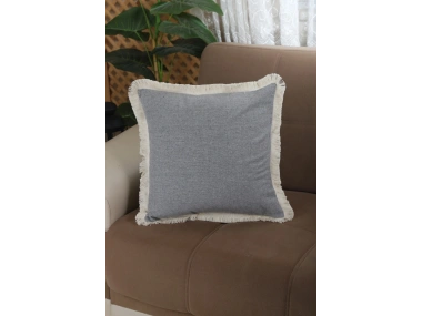 Gri Püsküllü Kırlent Kırlent Kılıfı 43 X 43