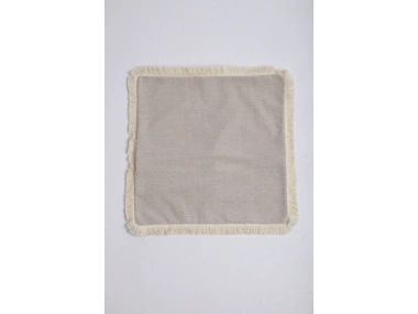 Bej Püsküllü Kırlent Kırlent Kılıfı 43 X 43