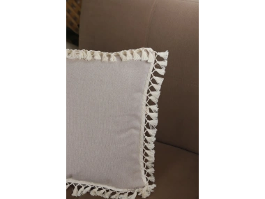 Bej Ponponlu Kırlent Kırlent Kılıfı