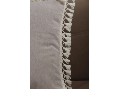 Bej Ponponlu Kırlent Kırlent Kılıfı