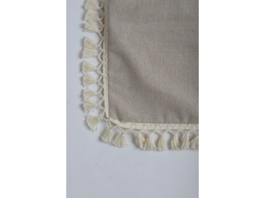 Bej Ponponlu Kırlent Kırlent Kılıfı