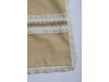 Sarı Keten Jüt Dantelli Kırlent Kırlent Kılıfı