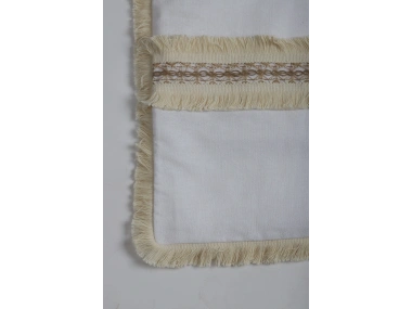 Beyaz Keten Jüt Dantelli Kırlent Kırlent Kılıfı 43 X 43