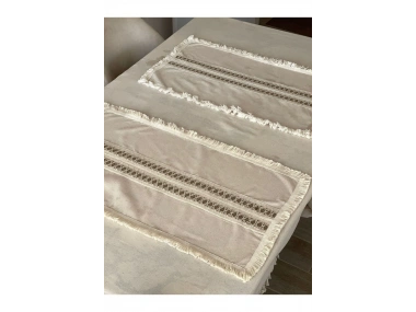 Ham Keten Krem 2li Vintage Runner (40 x 80)