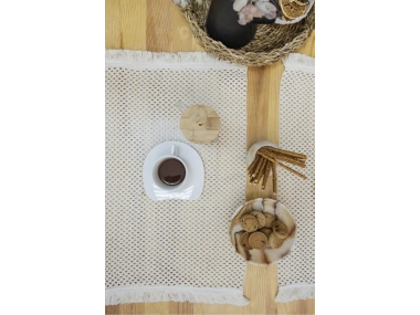 4Lü Amerikan Servis Ham Pamuk Örme Dantel Püsküllü (35x50)