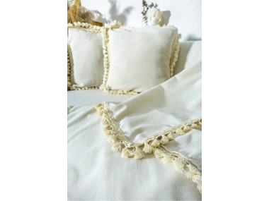 Ham Keten Otantik Koltuk Örtüsü Koltuk Şalı