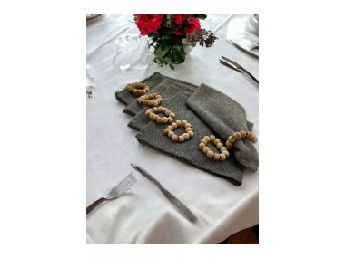 Gri Antrasit Sade 6lı Peçete Takımı