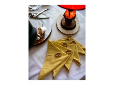 Sarı Premium 6lı (TOKA HEDİYELİ) Peçete Takımı 40x40