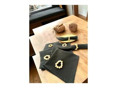 Füme(KoyuGri) Premium Peçete Takımı 6lı (TOKA HEDİYELİ) 40x40