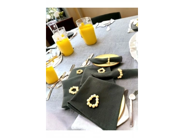 Füme(KoyuGri) Premium Peçete Takımı 6lı (TOKA HEDİYELİ) 40x40