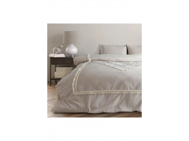 BATTAL Boy Bej Renk Çift Baklava Nevresim Seti