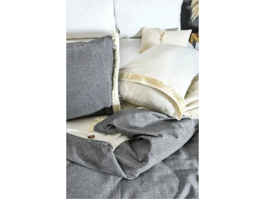 BATTAL Boy Bej Gri Krem  Çift Renk  Nevresim Seti