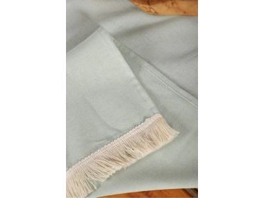 Premium Keten Adaçayı Yeşili Püsküllü Runner Masa Örtüsü(45 x150)