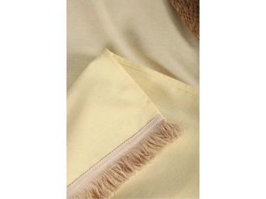 Premium Keten Sarı Püsküllü Runner Masa Örtüsü(45 x 150)