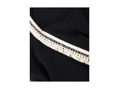 Premium Siyah Keten Pasalı Masa Örtüsü