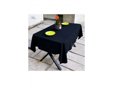 Premium Keten Siyah (DÜZ) Masa Örtüsü