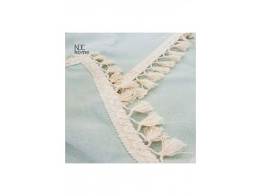 Premium Keten Adaçayı Ponponlu  Koltuk Örtüsü (170 x 220)