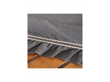 Gri Antrasit Keten Özel Seri FIRFIRLI Masa Örtüsü