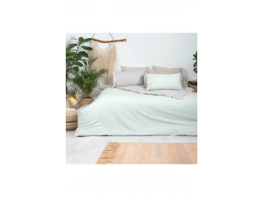 Gri Adaçayı Çift Taraflı Tek Kişilik Nevresim Seti