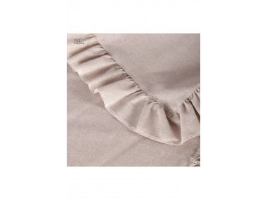 Fırfırlı BEJ Keten Runner Masa Örtüsü