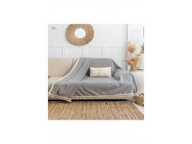 Gri Antrasit Keten Koltuk Örtüsü[170 x 220]