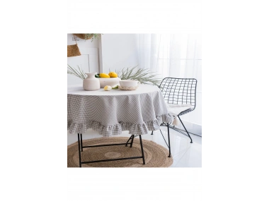 Pötikare Keten Fırfırlı Masa Örtüsü