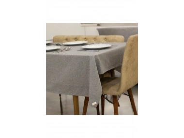 Gri Antrasit Pamuk Keten Masa Örtüsü