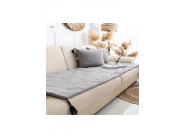 Antrasit Piremium Keten Evcil Hayvan Dostu Keten Koltuk Pedi / Şilte [Kırlentli]