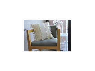 Özel Tasarım Ham Kalın Dantelli Tekli Keten Kırlent Kırlent Kılıfı 43*43