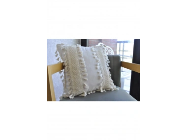 Özel Tasarım Ham Kalın Dantelli Tekli Keten Kırlent Kırlent Kılıfı 43*43