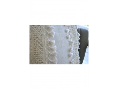 Özel Tasarım Ham Kalın Dantelli Tekli Keten Kırlent Kırlent Kılıfı 43*43