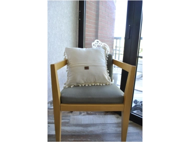 Özel Tasarım Ham Kalın Dantelli Tekli Keten Kırlent Kırlent Kılıfı 43*43